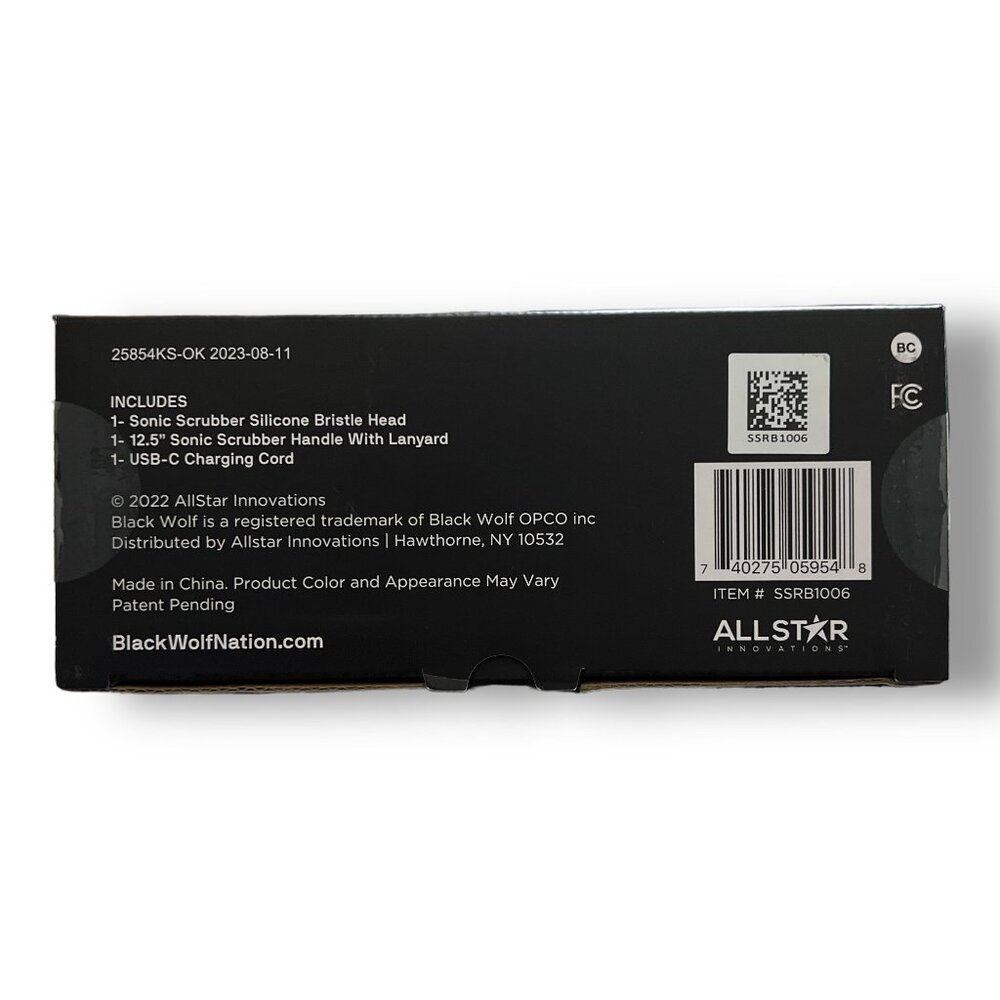 Black Wolf Sonic Scrubber Vibrating Face & Body Brush New & Sealed in Packaging - Picture 6 of 7